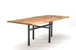 Baumkantentisch mit Rahmengestell Eiche 3cm mit Astanteil nach Maß