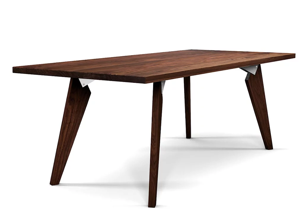 Massivholz Esstisch nach Maß aus Nussbaum in weitgehend astfreier Qualität. Massivholz Esstisch nach Maß aus Nussbaum in weitgehend astfreier Qualität.