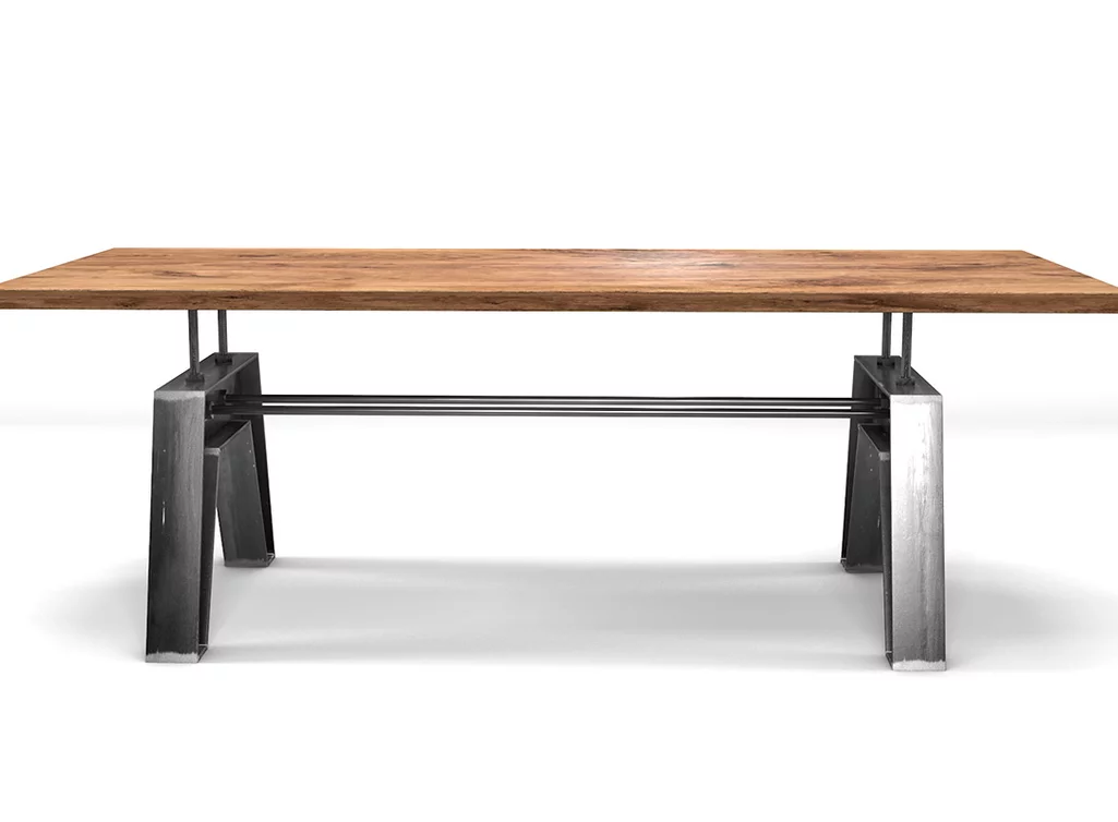 Industrial Esstisch aus Massivholz Eiche mit Stahl nach deinem Maß gefertigt.