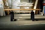 Eichenholztisch 4cm stark mit Tischuntergestell massiv