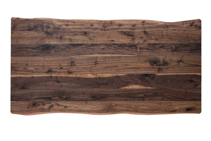 Nussbaum Tischplatte mit Baumkante auf Maß