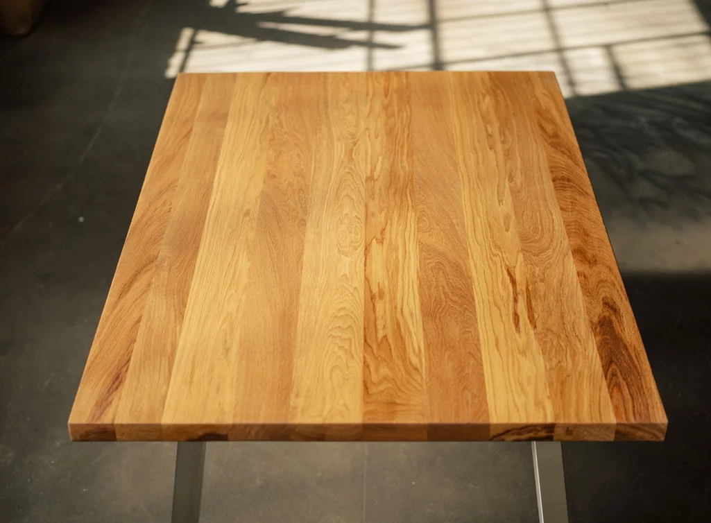 Massivholz Eiche Esstisch LH324 Abbildung mit schmale Riegel