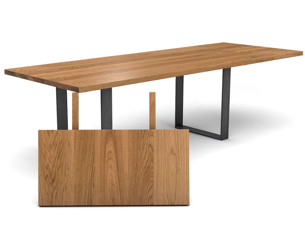 Eiche Esstisch mit Tischverlängerung 4cm astfrei