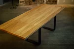 Kufentisch mit Verlängerung 4cm Massivholz Eiche