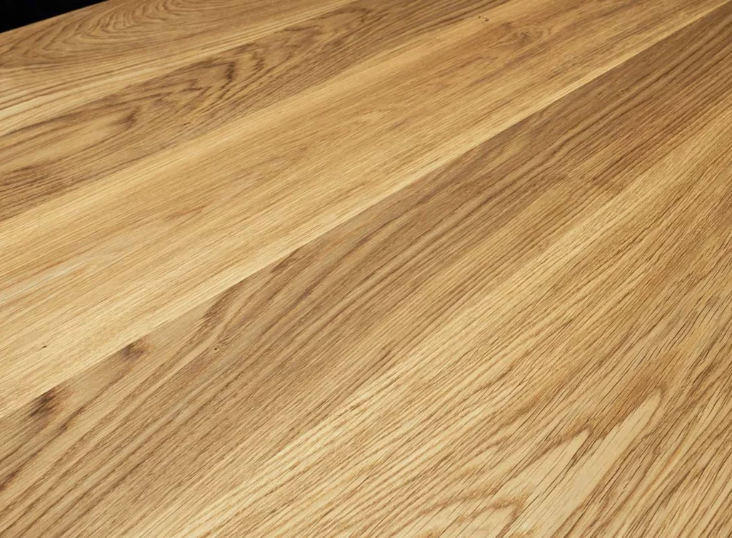 Eiche Tischplatte astfrei 4cm massiv Detailansicht Maserung