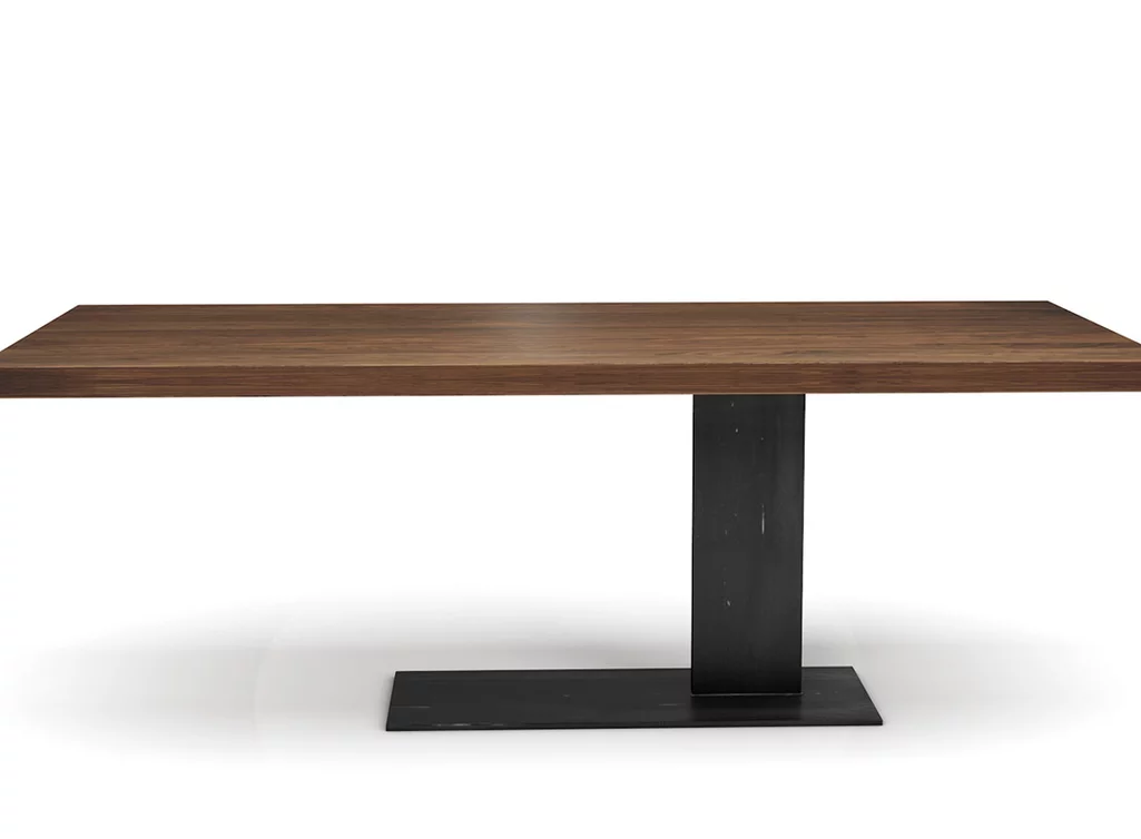 Minimal Design Esstisch nach Maß Nussbaum astfrei 8cm