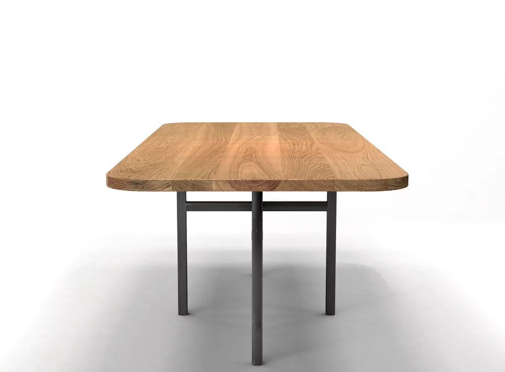 Eichenholz Tisch aus Massivholz kombiniert mit Stahl Eichenholz Tisch aus Massivholz kombiniert mit Stahl