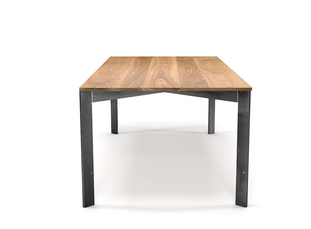Esstisch modern Eiche kombiniert mit einem Stahlgestell