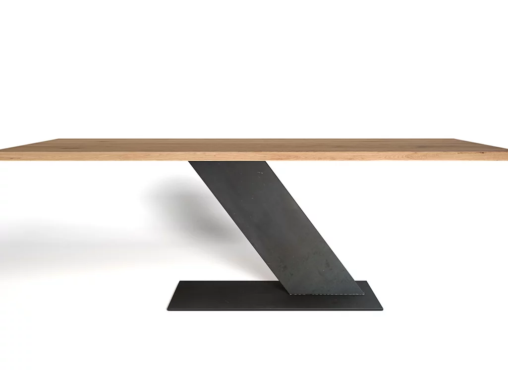 Eiche Esstisch mit Z-Form Gestell 4cm stark mit Astanteil.