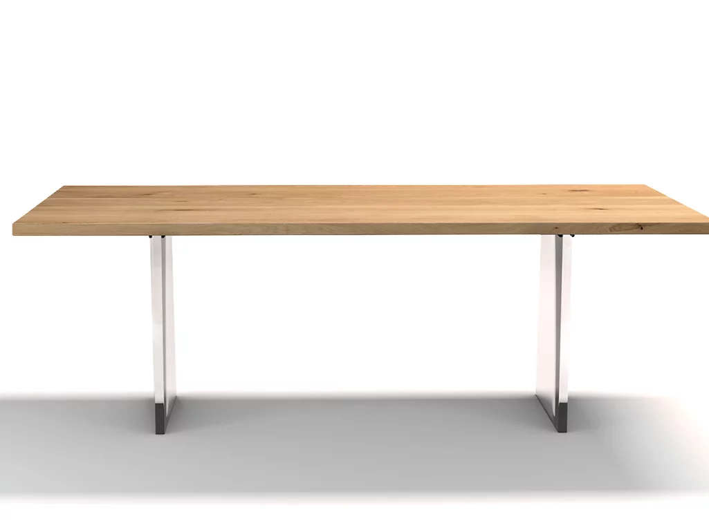 Massivholz Esstisch mit Acrylglaswangen nach deinem Maß