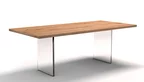 Tisch nach Maß Kernbuche Ast mit Acrylwangen Modell SIA222-T.