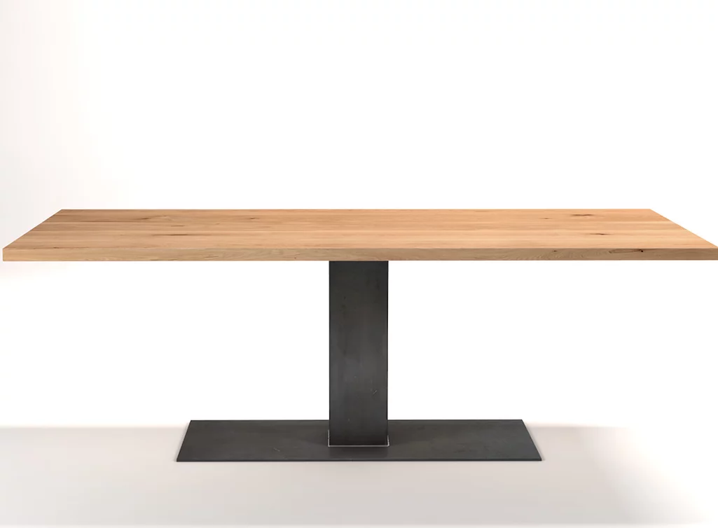 Esstisch nach Maß aus Eiche und Stahl nach deinem Maß gefertigt