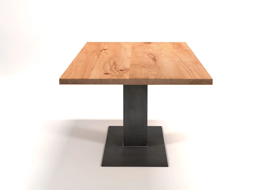 Tisch nach Maß Kernbuche und Stahl kombiniert Industrial-Style.