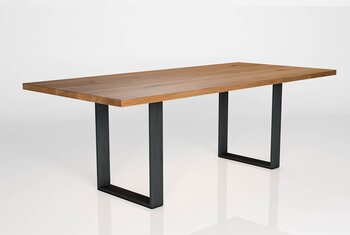 Eiche Holztisch mit Metallkufen nach deinem Maß gefertigt