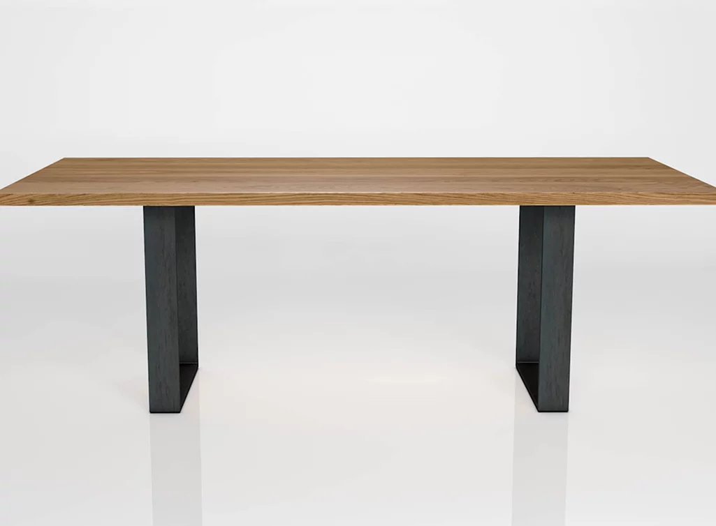 Esszimmertisch Eiche mit Metallkufen kombiniert