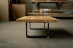 Couchtisch Massivholz Eiche mit Tischgestell aus Stahl auf Maß