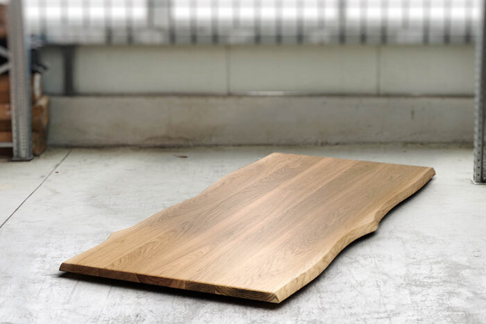 Baumkanten Eiche Tischplatte 4cm astfrei nach Maß gefertigt