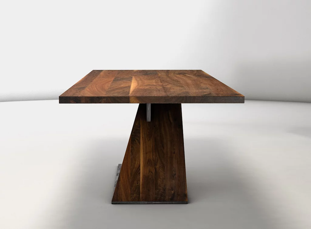 Esstisch aus massivem Nussbaum in einer modernen Optik Esstisch aus massivem Nussbaum in einer modernen Optik