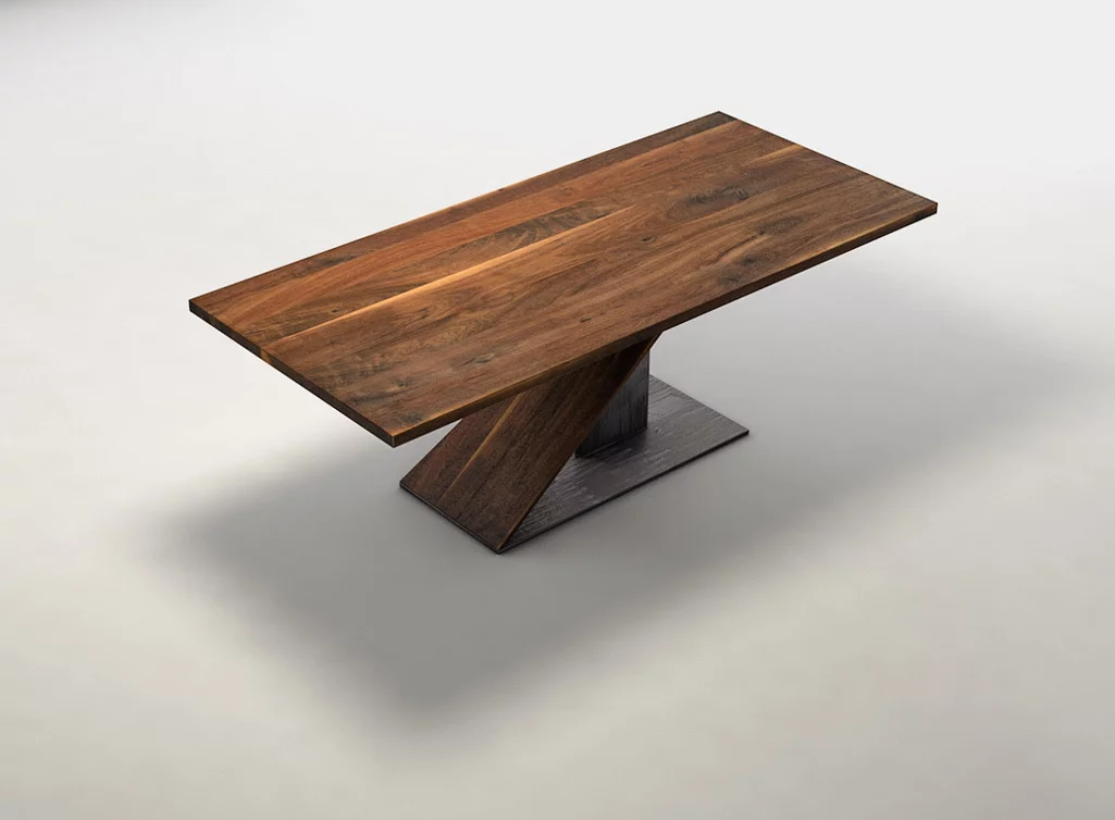 Esstisch dunkles Holz Nussbaum mit Astanteil Esstisch dunkles Holz Nussbaum mit Astanteil