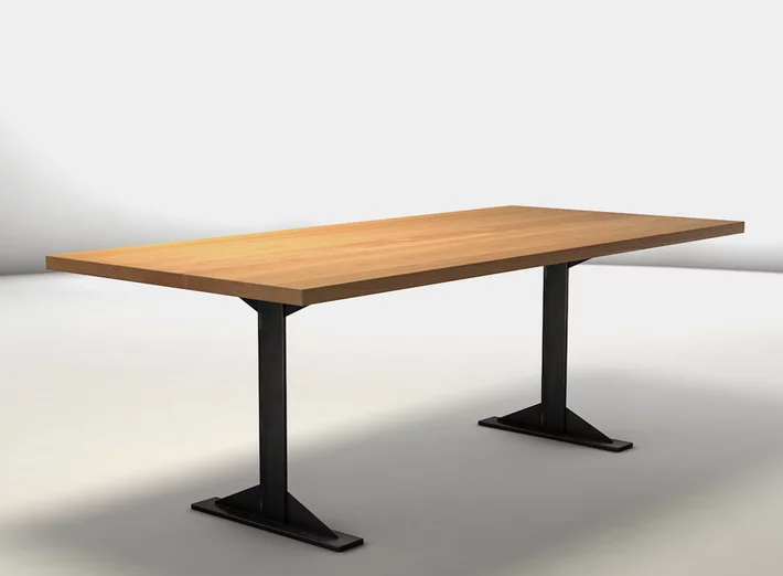 Buche Tisch mit Metallbeine Modell SWR196