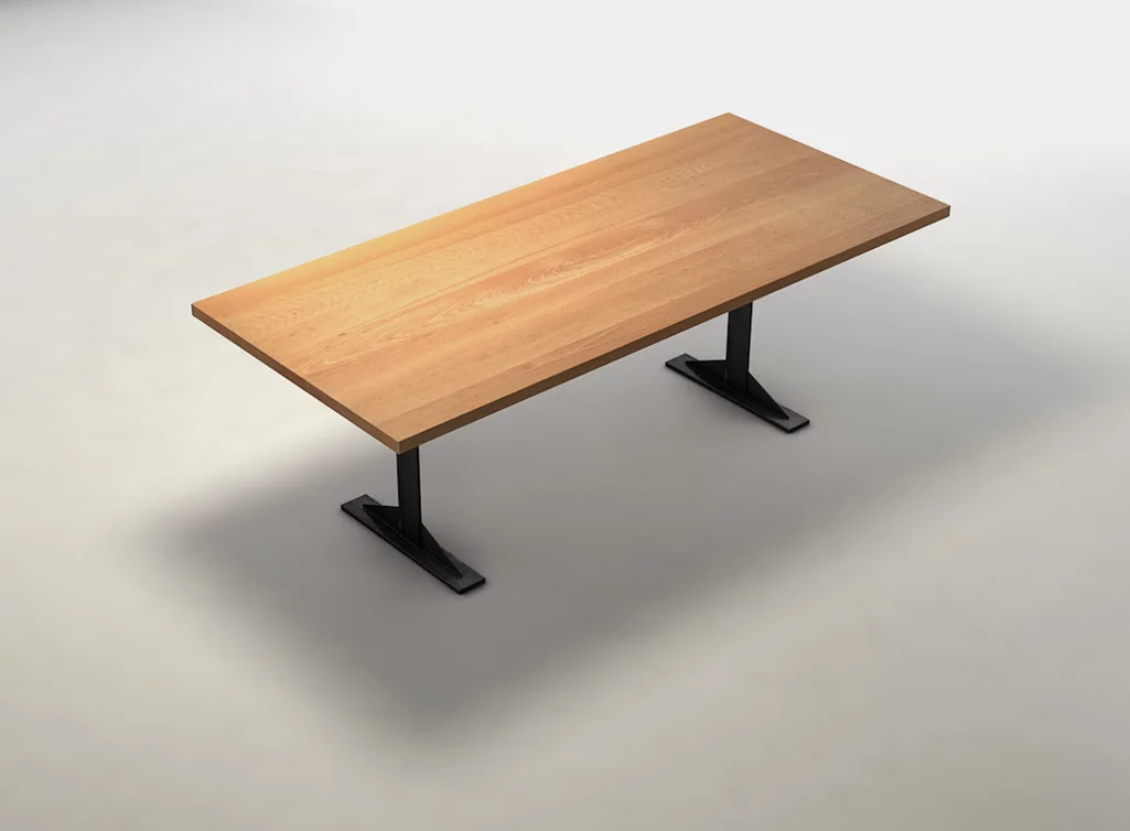 Esstisch mit Tischbeine aus Stahl im industriellen Stil Esstisch mit Tischbeine aus Stahl im industriellen Stil