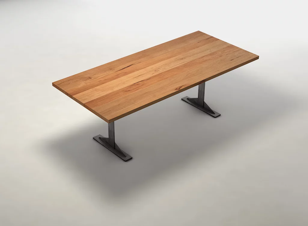 Kernbuche Massivholz Tisch mit Industrial Tischbeine
