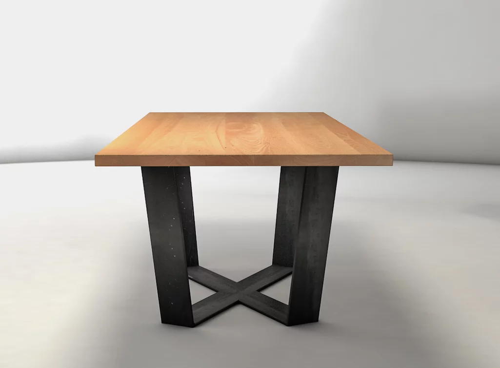 Esstisch Untergestell in X Form gefertigt aus massivem Stahl in deinem Maß gefertigt