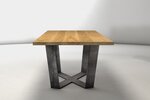 Eichenholz Esstisch mit X Kufen aus Stahl nach deinem Maß