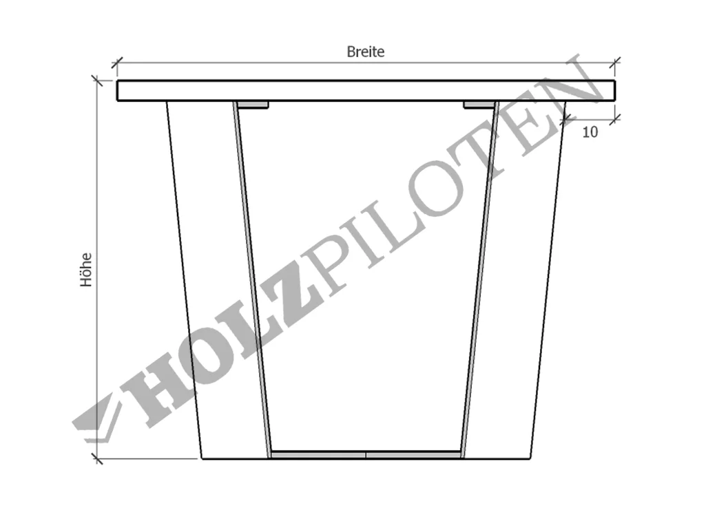 Kernbuche Tischplatte auf Tisch Untergestell in X Form C35L-T Skizze 2 Kernbuche Tischplatte auf Tisch Untergestell in X Form C35L-T Skizze 2