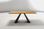 Eichenholz Esstisch mit stylischem Mittelfußgestell nach deinem Maß gefertigt