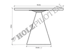 Tisch modern DHX525-T Skizze 2