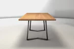 Buchenholz Tisch mit Metallgestell aus Kufen nach Maß