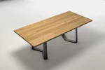 Massivholz Eiche Tisch mit einer Astfreien Holzoberfläche - Detailansicht