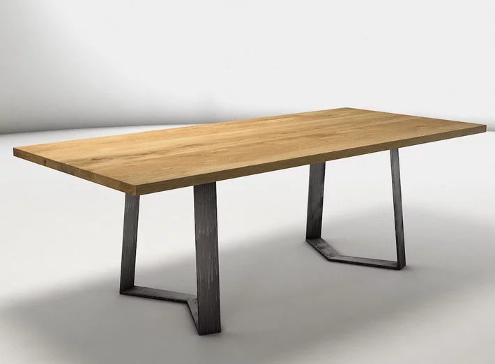 Eichenholz Metallkufen Tisch in einem modernen industriellen Design WF392-T