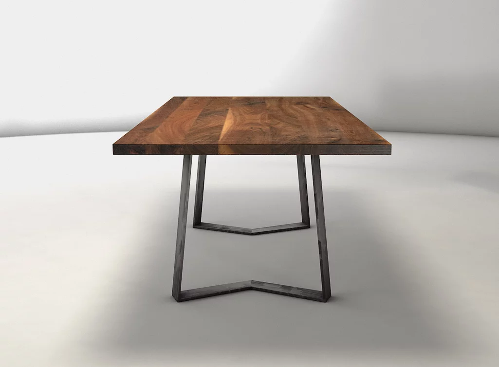 Nussbaumholz Esstisch im industriellen Design nach deinen Maßen gefertigt Nussbaumholz Esstisch im industriellen Design nach deinen Maßen gefertigt
