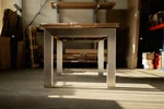 Eichenholz Esstisch modern mit Tischbeine aus Stahl nach Maß