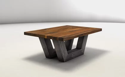 Couchtisch mit Nussbaum massiv Tischplatte nach Maß - BLH24-C Couchtisch mit Nussbaum massiv Tischplatte nach Maß - BLH24-C