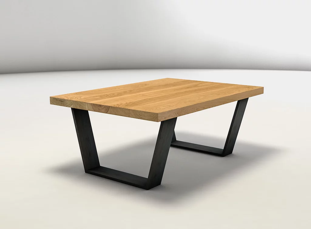 Eichenholz Couchtisch mit Kufen aus Stahl - CSA630-C