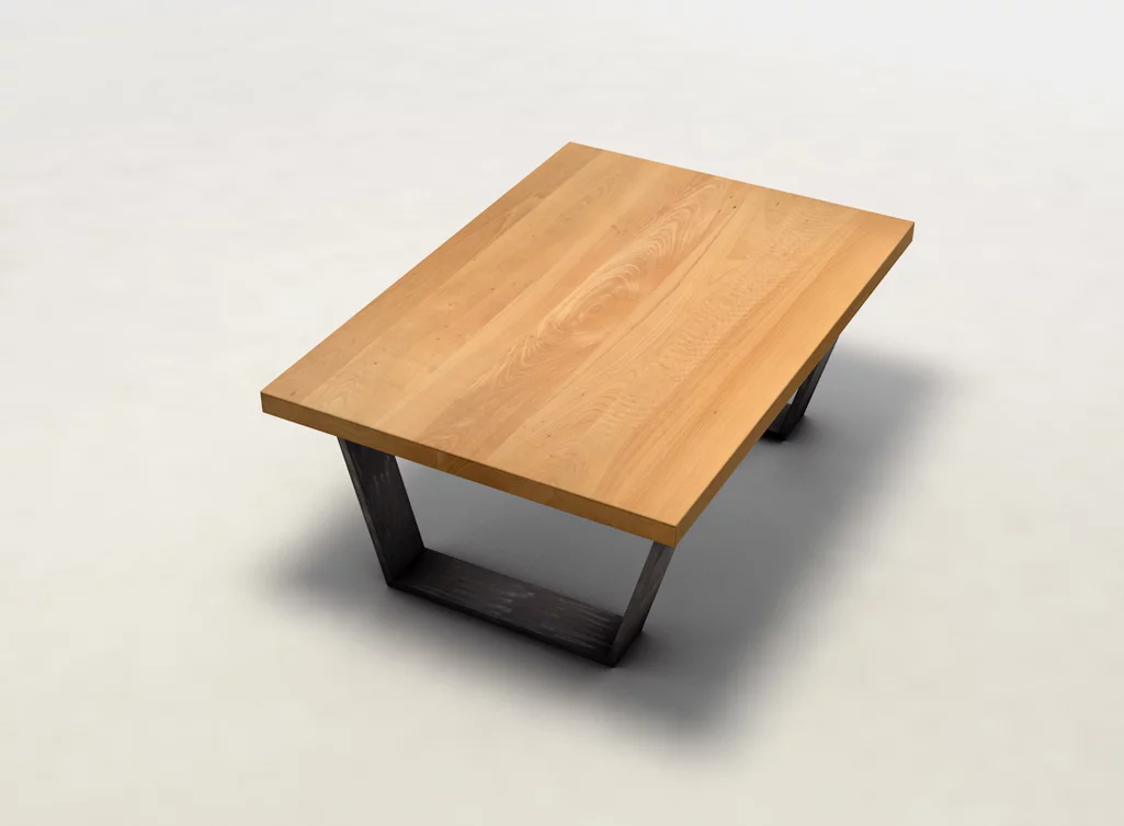 Detailansicht Couchtisch Echtholz Buche Platte - weitgehend ast- und splintfrei