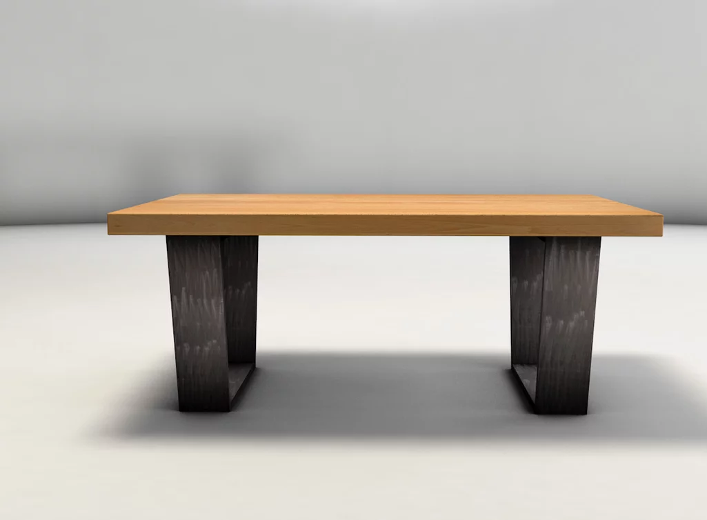 Couchtisch Buche massiv mit Stahlkufen - CSA630-C