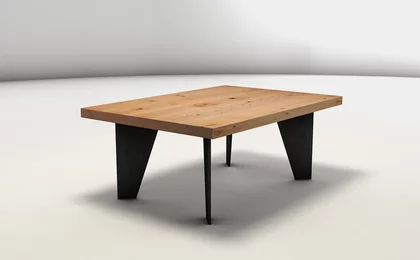 Buche Couchtisch aus Massivholz und Stahlfüßen - DLH7H Buche Couchtisch aus Massivholz und Stahlfüßen - DLH7H