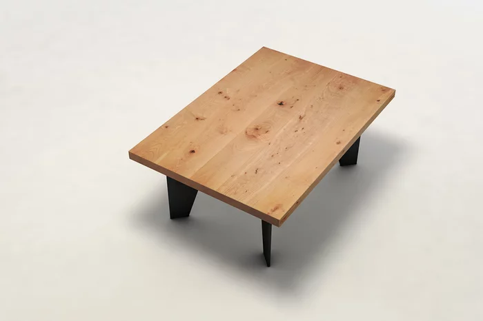 Couchtisch aus Massivholz Buche mit Ast- und Splintholz - DLH7H-C