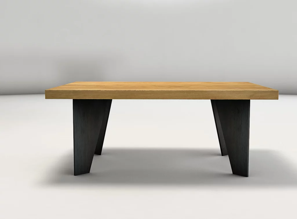 Massiv Couchtisch - Holz und Stahl in verschiedenen Oberflächen wählbar