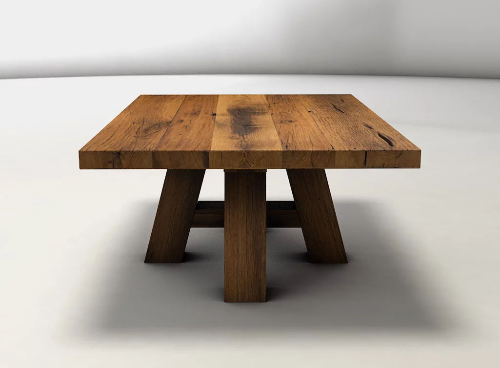 Rustikaler Altholz Eiche Massivholz Couchtisch