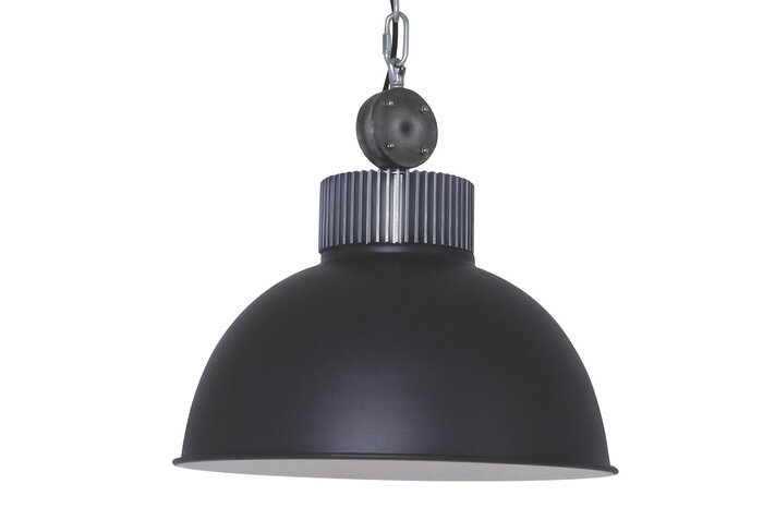 Deckenlampe schwarz aus Metall gefertigt mit einem Durchmesser von 42cm