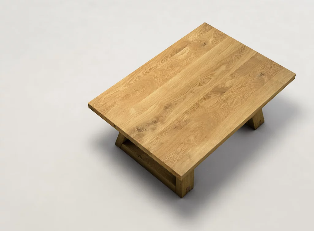 Couchtisch aus Eichenholz - Tischplatte mit Ast- und Splintholzanteil LH499-C Couchtisch aus Eichenholz - Tischplatte mit Ast- und Splintholzanteil LH499-C