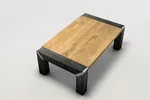 Wohnzimmertisch - Beine aus Stahl kombiniert mit astreicher Eiche Echtholz Tischplatte