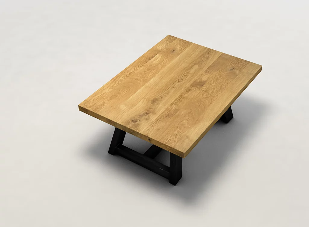 Couchtisch aus Holz der Eiche mit charaktervollem Astanteil IBK1800-C