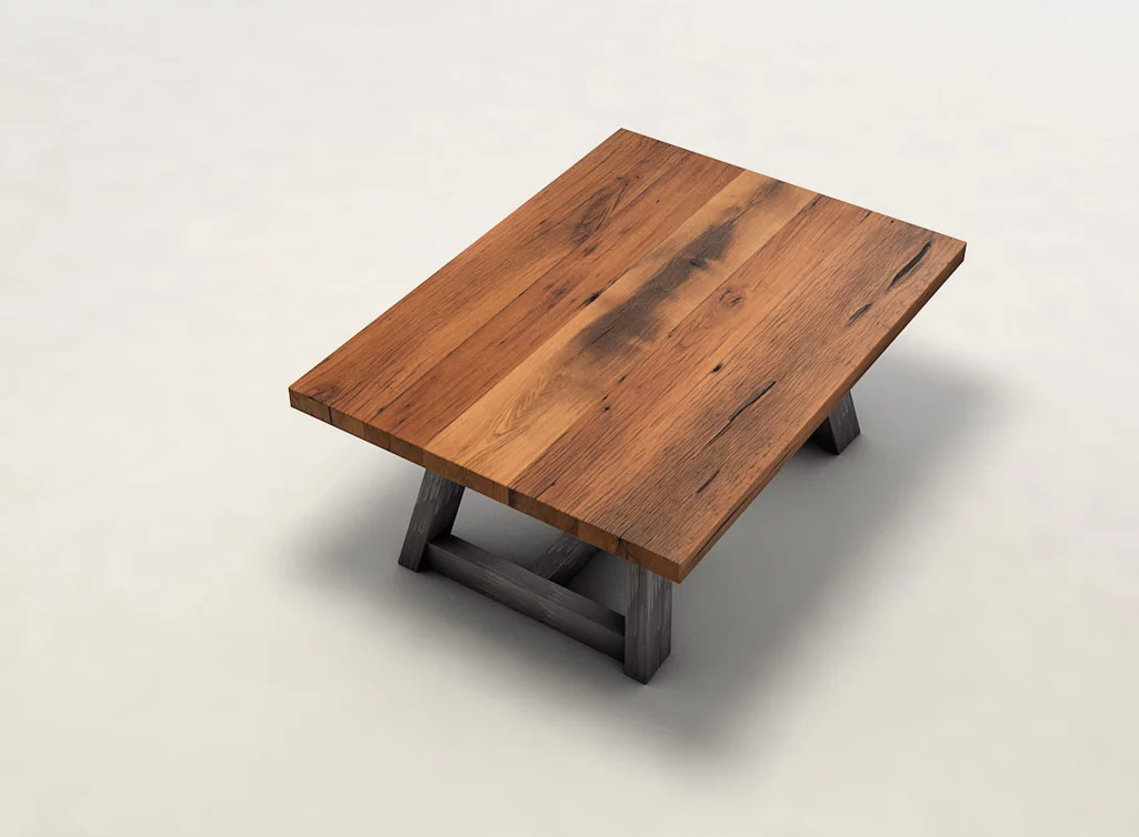 Couchtisch aus Alteiche massiv nach Maß - Modell IBK1800-C