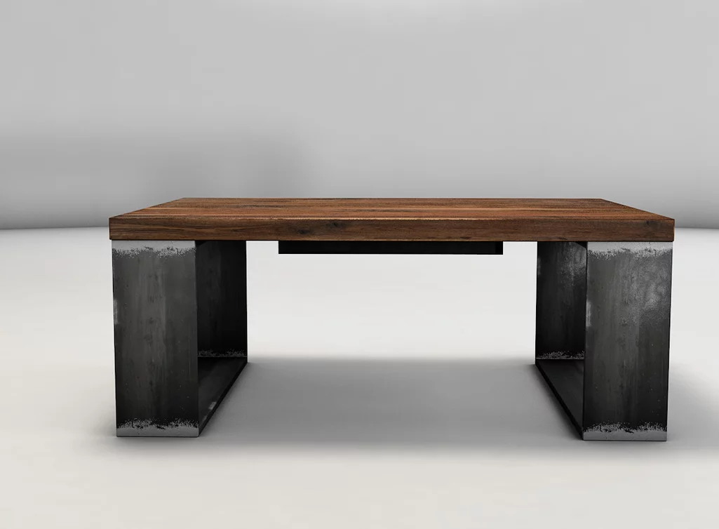 Edler Wohnzimmertisch mit demontierbarem Stahl Untergestell